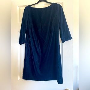 Banana Republic blue velvet shift dress